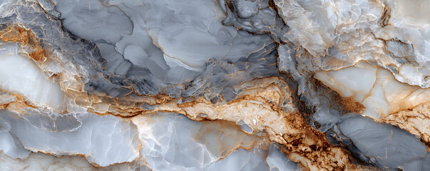 A swirling pattern of blue marble stone with layered natural waves of brown and gray minerals forming abstract and organic texture with earthy tones and contours