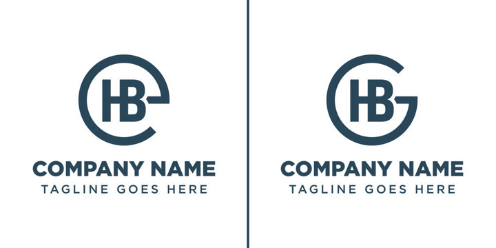 Letters EHB and GHB Monogram Logo, for EHB EBH HBE HEB BHE BEH GHB GBH BHG BGH HBG HGB initials