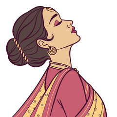 Obraz premium Stylized female dancer reaching upward, symbolizing aspiration and artistic passion in a graceful vector form.