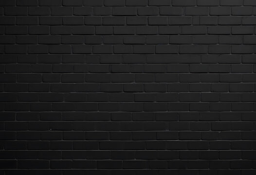 Textured black brick wall displaying a detailed and uniform patterned appearance