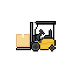forklift logistic industrial pixel art © JunasickArt