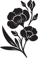 black flower silhouette vector, flower vector icon, flower logo