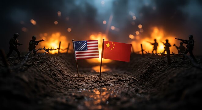 Conceptual Image of a Potential Conflict Between the United States and China