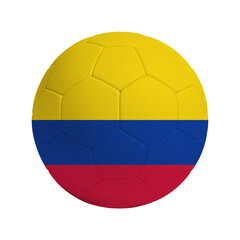 Naklejka premium Soccer ball with flag of Colombia
