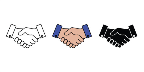 Business Handshake Symbol for Partnership and Agreement