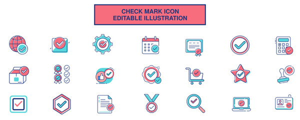 Check Mark Icon Illustration Vector - Validation, Approve, Checklist, Accept