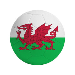Soccer ball with flag of Wales