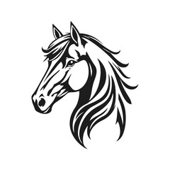 Horse head silhouette, horse head logo, animal emblem, horse symbol, vector illustration	