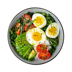 Healthy breakfast on transparent background 