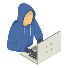 targets individuals for stealing private information isometric Concept, phishing Scams vector icon design, White Collar Crime symbol, Computer crime Sign, security breakers stock illustration