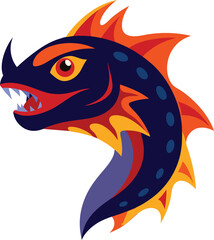 vector illustration of a red dragon