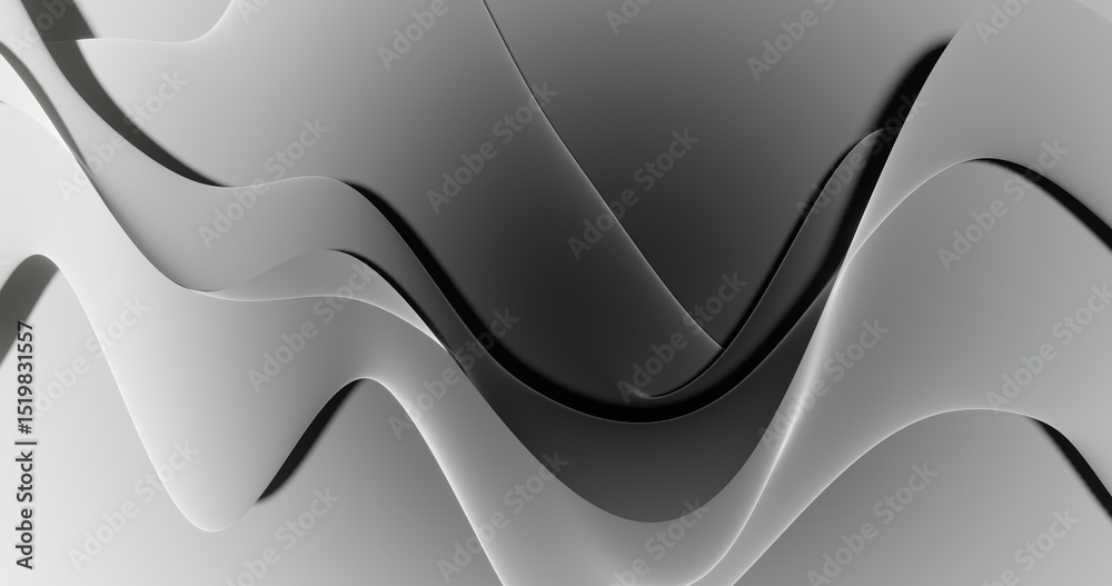Poster abstract gray background curved pattern in design 3d render