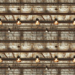 Grunge metal sheet texture with rivets and decay.