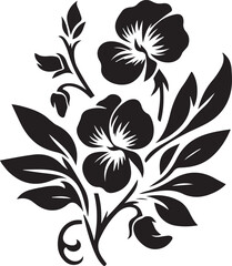 black flower silhouette vector, flower vector icon, flower logo