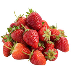 A pile of strawberries isolated on a transparent background
