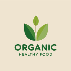 An elegant logo for an organic food brand showcasing a stylized leaf intertwined with colorful produce, representing sustainability and a commitment to healthy living.
