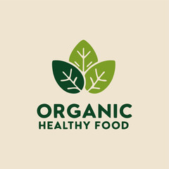 A vibrant organic healthy food logo showcasing a colorful blend of fresh fruits and vegetables, symbolizing health and sustainability in a modern and inviting design.