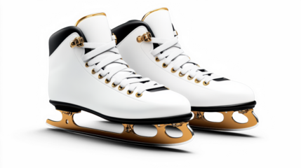 Elegant figure skates on transparent background