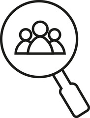 Hiring icon vector. search job vacancy icon. magnifying glass looking for people
