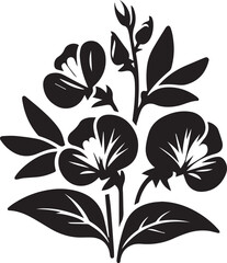 Obraz premium black flower silhouette vector, flower vector icon, flower logo