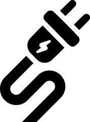 Electric power plug icon. Silhouette style.