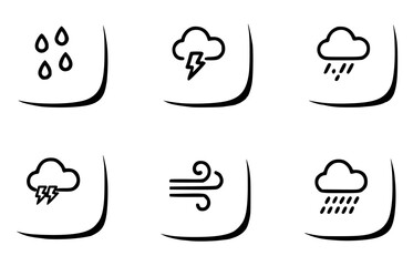 Weather icons representing different meteorological conditions