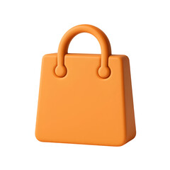 A simple, light-orange shopping bag, rendered in a 3D style