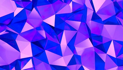 Fototapeta premium 3D Abstract Violet and Blue Crystal Background with Faceted Geometric Texture