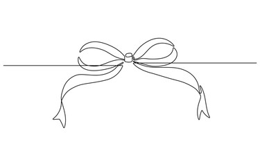 A bow tie depicted with a single continuous stroke. A minimalist, Neck with a bow tie single line art. Man in formal wear dress code abstract minimal one line drawing.