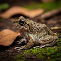 Obraz premium African Rain Frog, rain frog 4k hd high quality wallpaper background picture | Close-Up Realistic African Rain Frog in Rainy Natural Habitat