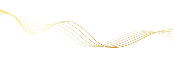 Abstract golden linear background. Flowing particles future technology concept abstract gradient and gold wave curve lines banner.	