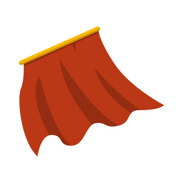 red curtain gold rod isolated clip art preview