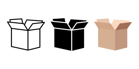 Box icon set. for mobile concept and web design. vector illustration