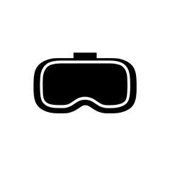 Fototapeta premium Minimalist black icon of VR headset with transparent background 