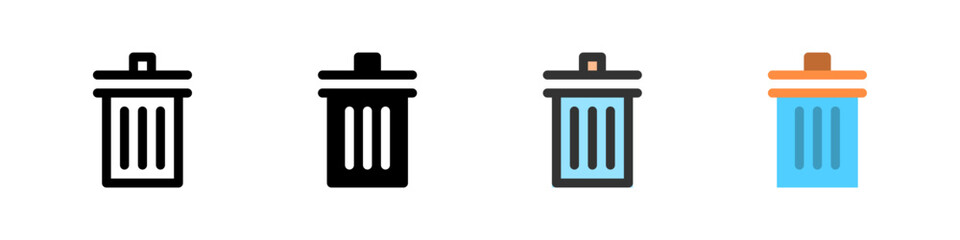 Icon set for delete. Suitable for apps, file management, or UI design.