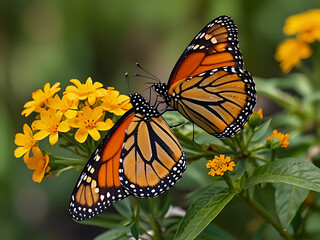 Obraz premium monarch butterfly on flower
