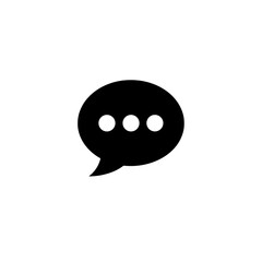 Fototapeta premium Minimalist black icon of a chat bubble with three dots on transparent background 