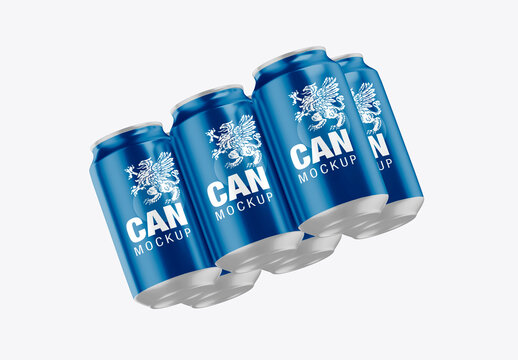 Six-Pack Cans Mockup