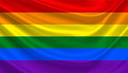 LGBTQ Pride Flag. Diversity and Inclusion Celebration. Pride Month. Rainbow Flag. Multicolored.
