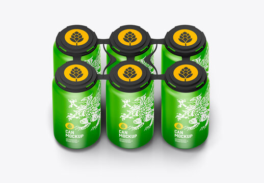 Six-Pack Cans Mockup