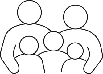 Parent and Child Outline Icon – Family Love Symbol in Minimal Style