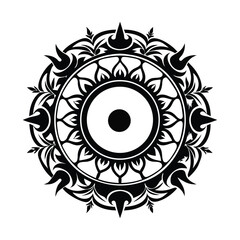 Decorative circle sketch scribble Black silhouette vector Design.