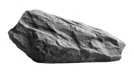 Solid boulder with rough surface on a transparent background, PNG image, PNG file.