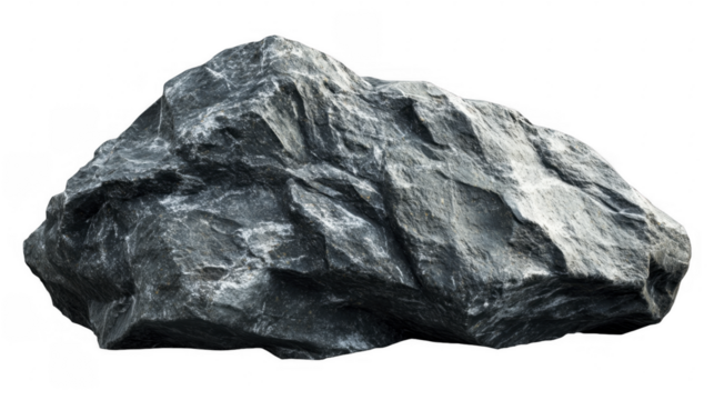 Granite boulder isolated on a transparent background, PNG image, PNG file.