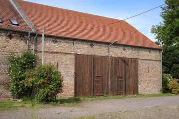 Historic barn district in Kremmen, Oberhavel district, Federal State of Brandenburg, Germany