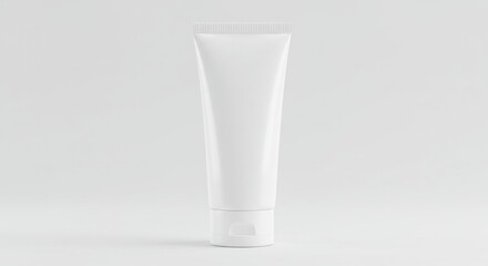 Blank white tube container, isolated on a plain background