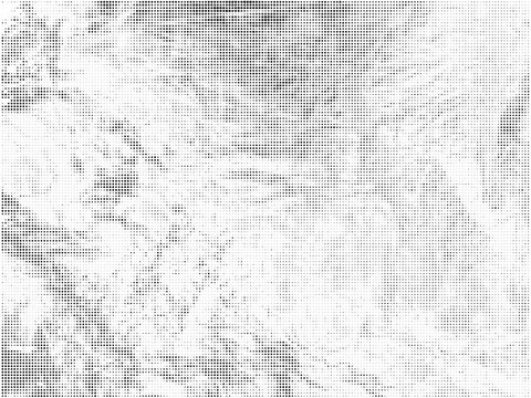 Wrinkled paper texture. Abstract Dotted Halftone Crumpled Paper Vector Texture. Retro overlay newspaper background. Collage element