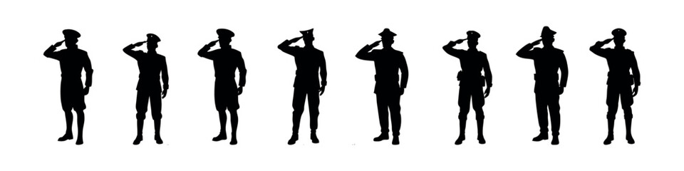 Happy Independence Day Army Vector – Patriotic Military Silhouette Clipart Design Set