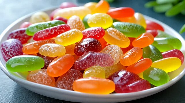 Colorful fruit flavored hard candies