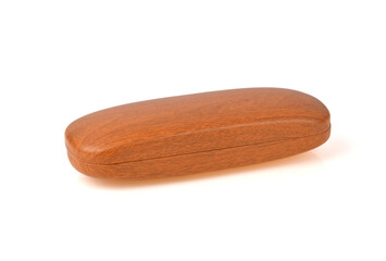 Glasses box wood style on white